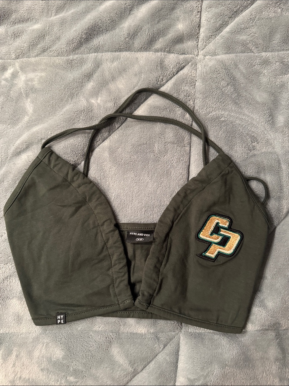 Hype and Vice Green Crop Top with CP Patch